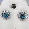 Natural London Blue Topaz Real 925 Sterling Silver Jewelry Earring 3.47 Grams