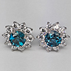 Natural London Blue Topaz Real 925 Sterling Silver Jewelry Earring 3.54 Grams