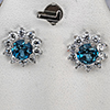 Natural London Blue Topaz Real 925 Sterling Silver Jewelry Earring 3.57 Grams