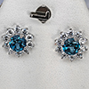 Natural London Blue Topaz Real 925 Sterling Silver Jewelry Earring 3.62 Grams