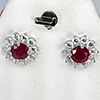 Natural Red Ruby Real 925 Sterling Silver Jewelry Earring 3.67 Grams Natural Red Ruby Real 925 Sterling Silver Jewelry Earring 3.67 Grams