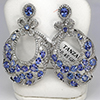 Natural Purple Tanzanite Real 925 Sterling Silver Jewelry Earrings 10.45 Grams