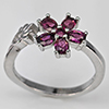 Natural Purplish Pink Rhodolite Garnet Real 925 Sterling Silver Jewelry 3.05 Grams Ring Size 8
