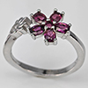 Natural Purplish Pink Rhodolite Garnet Real 925 Sterling Silver Jewelry 3.05 Grams Ring Size 8