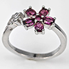 Natural Purplish Pink Rhodolite Garnet Real 925 Sterling Silver Jewelry 3.05 Grams Ring Size 8