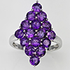 Natural Purple Amethyst Real 925 Sterling Silver Jewelry 4.60 Grams Ring Size 8