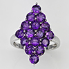 Natural Purple Amethyst Real 925 Sterling Silver Jewelry 4.65 Grams Ring Size 8