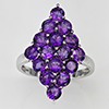 Natural Purple Amethyst Real 925 Sterling Silver Jewelry 4.85 Grams Ring Size 9
