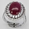Natural Red Ruby Real 925 Sterling Silver Jewelry 6.85 Grams Ring Size 7