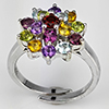 Natural Mix Gemstone Real 925 Sterling Silver Jewelry 5.10 Grams Ring Size 7