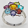 Natural Mixed Gemstones Real 925 Sterling Silver Jewelry 4.30 Grams Ring Size 9 Natural Mixed Gemstones Real 925 Sterling Silver Jewelry 4.30 Grams Ring Size 9