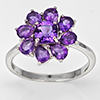 Natural Purple Amethyst Real 925 Sterling Silver Jewelry 2.70 Grams Ring Size 7