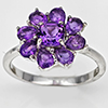 Natural Purple Amethyst Real 925 Sterling Silver Jewelry 2.80 Grams Ring Size 8