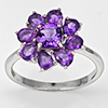 Natural Purple Amethyst Real 925 Sterling Silver Jewelry 2.70 Grams Ring Size 8