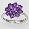 Natural Purple Amethyst Real 925 Sterling Silver Jewelry 2.75 Grams Ring Size 8