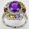 Natural Mixed Gemstones Real 925 Sterling Silver Jewelry 6.88 Grams Ring Size 10.5 Natural Mixed Gemstones Real 925 Sterling Silver Jewelry 6.88 Grams Ring Size 10.5