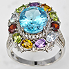Natural Mixed Gemstones Real 925 Sterling Silver Jewelry 7.24 Grams Ring Size 9.5 Natural Mixed Gemstones Real 925 Sterling Silver Jewelry 7.24 Grams Ring Size 9.5