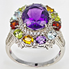 Natural Mixed Gemstones Real 925 Sterling Silver Jewelry 6.75 Grams Ring Size 7 Natural Mixed Gemstones Real 925 Sterling Silver Jewelry 6.75 Grams Ring Size 7