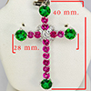 Natural Pink and Green Topaz Real 925 Sterling Silver 3.10 Grams Pendant