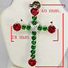 Natural Red and Green Topaz Real 925 Sterling Silver Pendant 3.10 Grams