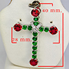 Natural Red and Green Topaz Real 925 Sterling Silver Pendant 3.10 Grams