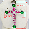 Natural Pink and Green Topaz Real 925 Sterling Silver 3.10 Grams Pendant