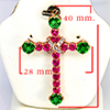 Natural Pink and Green Topaz Real 925 Sterling Silver Rose Gold Plated Pendant 3.10 Grams