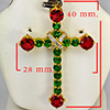 Natural Red and Green Topaz Real 925 Sterling Silver Rose Gold Plated Pendant 3.10 Grams