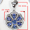 Natural Purple Tanzanite Real 925 Sterling Silver Jewelry Pendant 5.35 Grams