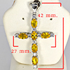 Natural Yellow Topaz Real 925 Sterling Silver Jewelry Pendant 3.25 Grams