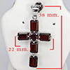 Natural Red Orange Garnet Real 925 Sterling Silver Jewelry Pendant 3.80 Grams