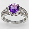 Natural Purple Amethyst Real 925 Sterling Silver Jewelry 4.20 Grams Ring Size 8