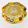 Natural Fancy Color Sapphire Real 925 Sterling Silver Jewelry Gold Plated 8.00 G. Ring Size 7