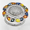 Natural Fancy Color Sapphire Real 925 Sterling Silver Jewelry 8.00 Grams Ring Size 8