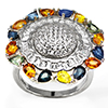 Natural Fancy Color Sapphire Real 925 Sterling Silver Jewelry 8.00 Grams Ring Size 8