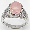 Natural Rose Pink Morganite Real 925 Sterling Silver Jewelry 6.20 Grams Ring Size 8