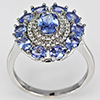 Natural Violetish Blue Tanzanite Real 925 Sterling Silver Jewelry 4.20 Grams Ring Size 8