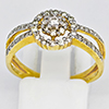 Natural Diamond 0.37 Ct. 9K Gold Jewelry Ring Size 8.5