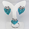 Natural Neon Blue Apatite 925 Sterling Silver Jewelry 14.26 Grams Sets Ring Size 9 And Earrings Natural Neon Blue Apatite 925 Sterling Silver Jewelry 14.26 Grams Sets Ring Size 9 And Earrings