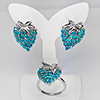 Natural Neon Blue Apatite 925 Sterling Silver Jewelry 14.14 Grams Sets Ring Size 9 And Earrings Natural Neon Blue Apatite 925 Sterling Silver Jewelry 14.14 Grams Sets Ring Size 9 And Earrings