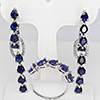 Natural Blue Sapphire 925 Sterling Silver Jewelry 11.02 Grams Sets Ring Size 9 And Earrings Natural Blue Sapphire 925 Sterling Silver Jewelry 11.02 Grams Sets Ring Size 9 And Earrings