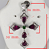 Natural Purplish Pink Rhodolite Garnet Real 925 Sterling Silver Jewelry 2.61 Grams Pendant