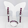 Natural Purplish Pink Rhodolite 925 Sterling Silver Jewelry 10.94 G. Sets Earrings And Ring Size 8 Natural Purplish Pink Rhodolite 925 Sterling Silver Jewelry 10.94 G. Sets Earrings And Ring Size 8