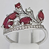 Natural Red Ruby Real 925 Sterling Silver Jewelry 4.03 Grams Ring Size 10.5