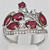 Natural Red Ruby Real 925 Sterling Silver Jewelry 4.04 Grams Ring Size 10.5