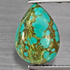 Natural Multi Color Green Turquoise 4.93 Ct. Pear Shape Cabochon 14.2 x 10.5 Mm Gemstone from india