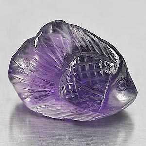 Natural Gemstone 17.89 Ct. Fish Carving Violet Amethyst From Brazil
