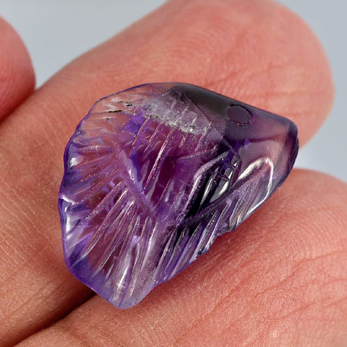 8.24 Ct. Fish Carving Natural Gemstone Violet Amethyst From Brazil