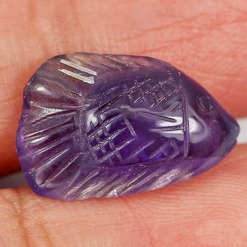 4.87 Ct. Fish Carving Natural Gemstone Violet Amethyst From Brazil