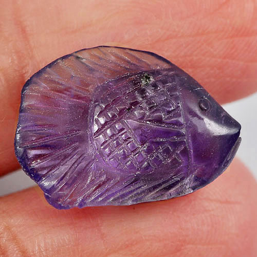 8.25 Ct. Fish Carving Natural Gemstone Violet Amethyst From Brazil